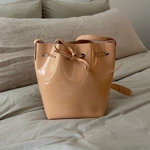 Mansur Gavriel Blush Patent Leather Mini Bucket Bag